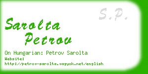 sarolta petrov business card